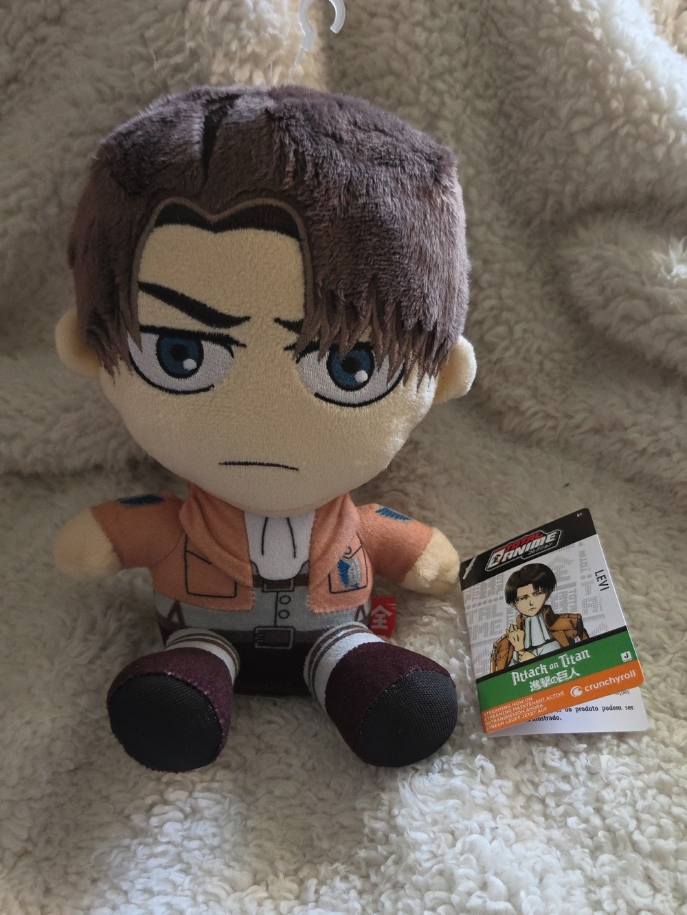 Attack on Titan Character Plush Toy - Brown Hair, Orange Jacket